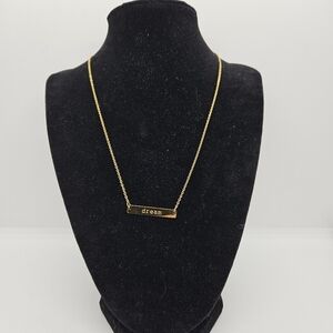 Jook and Nona 18K plated "Dream" bar pendant necklace
